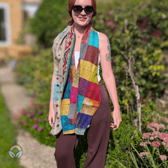 Vintage Silk Sari Patchwork Scarf