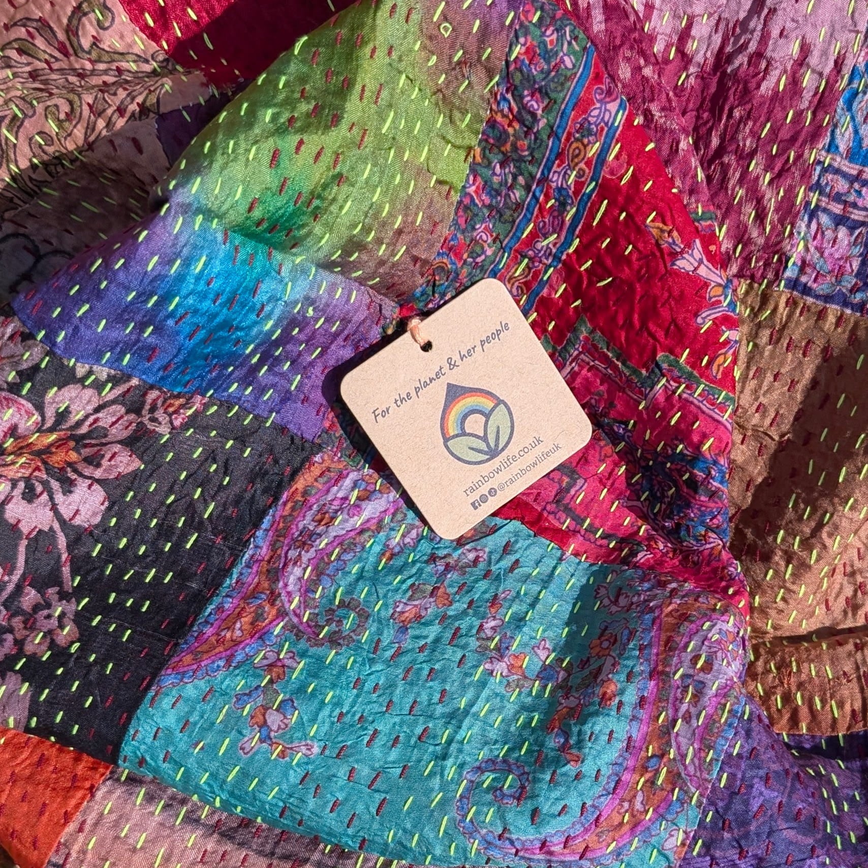Vintage Silk Sari Patchwork Scarf