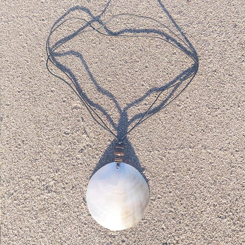 Large Sea Shell Pendant with Coco Beads