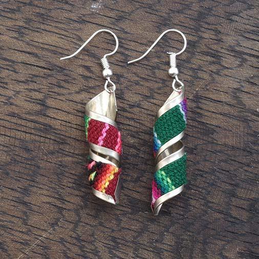 Peruvian Twist Fabric Earrings - Rainbow Life