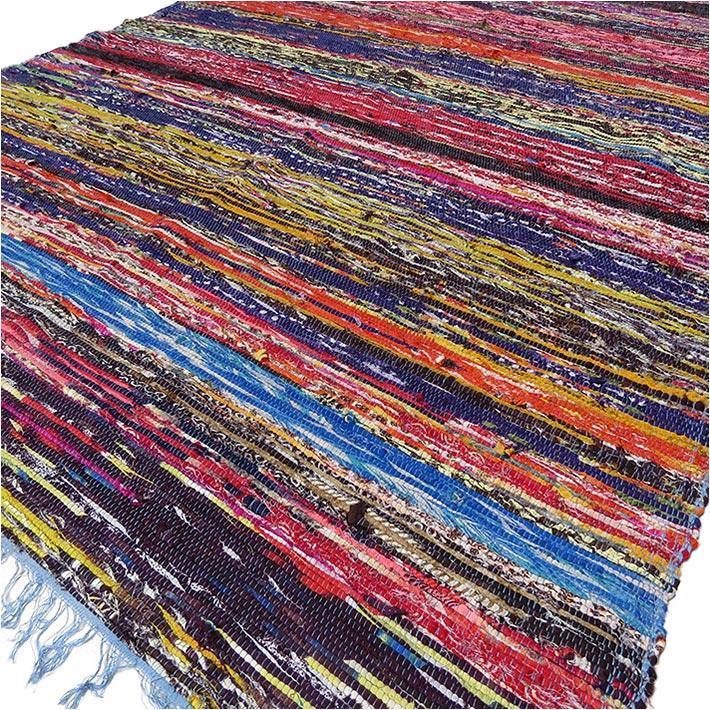 Indischen Rag Indian Chindi Rag Rug Blue – Rainbow Life