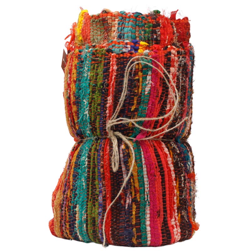 Load image into Gallery viewer, Luxury Indian Rag Rug - Orange
