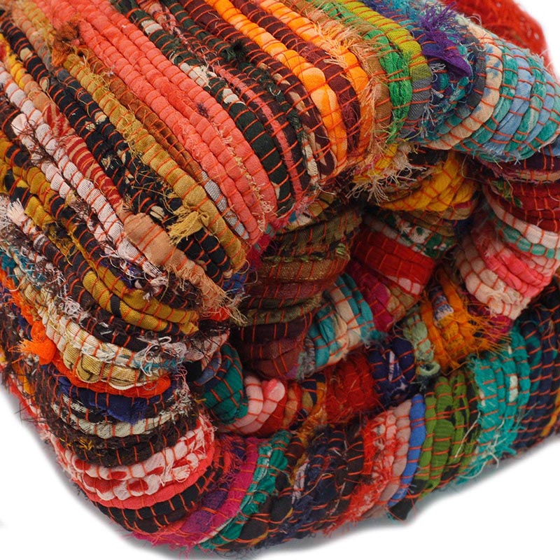 Load image into Gallery viewer, Luxury Indian Rag Rug - Orange
