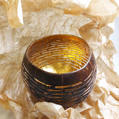 Coconut Bowl/Lamp-Gold Inner