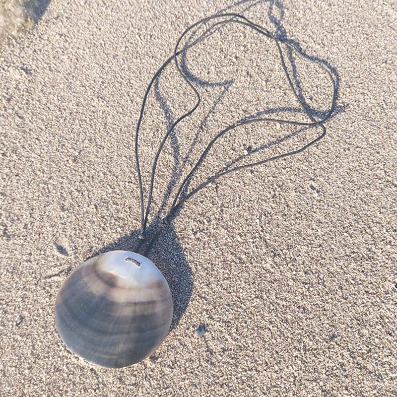Sea Shell Pendant on Adjustable Black Cord
