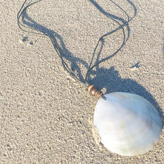 Large Sea Shell Pendant with Coco Beads