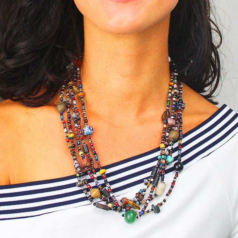 Cheerful colorful necklace, handmade drop beads, eye catcher, a necklace outlets that cheery, statement necklace, ~ 50 cm