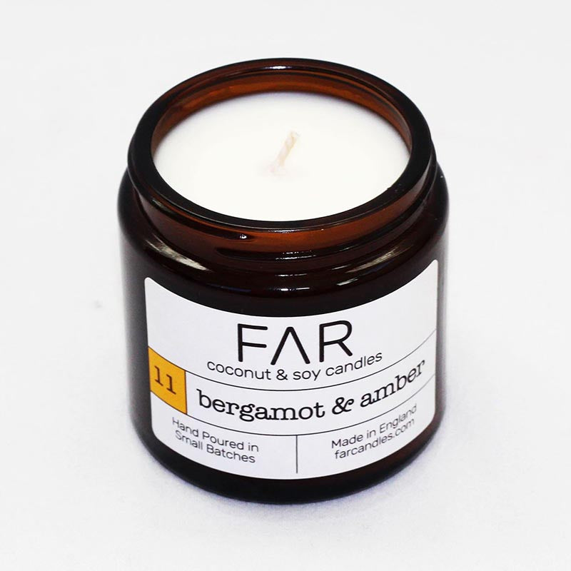 Coconut and Soy Wax Candle- Bergamot and Amber