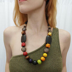 Multimix Wooden Bead Necklace