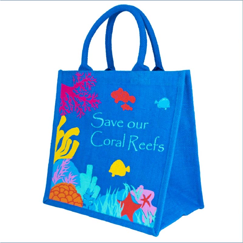 Jute Eco Shopper-Save Our Coral Reefs
