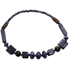 Marbled Painted Purple Bead Necklace