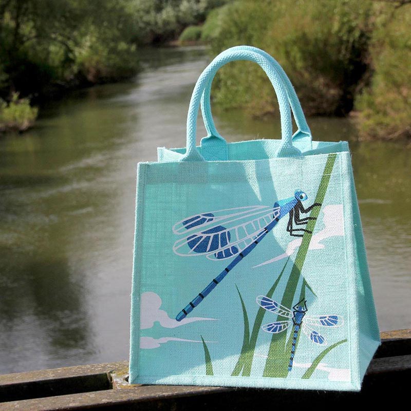 Load image into Gallery viewer, Jute Eco Shopper -Dragonflies
