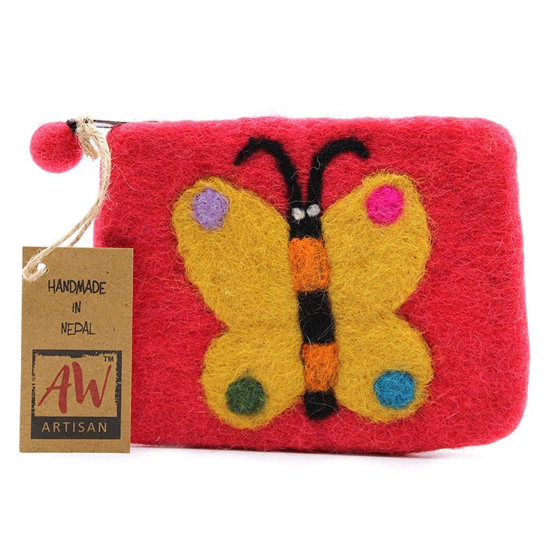 Load image into Gallery viewer, Felt Zipper Pouch  - Big Butterfly
