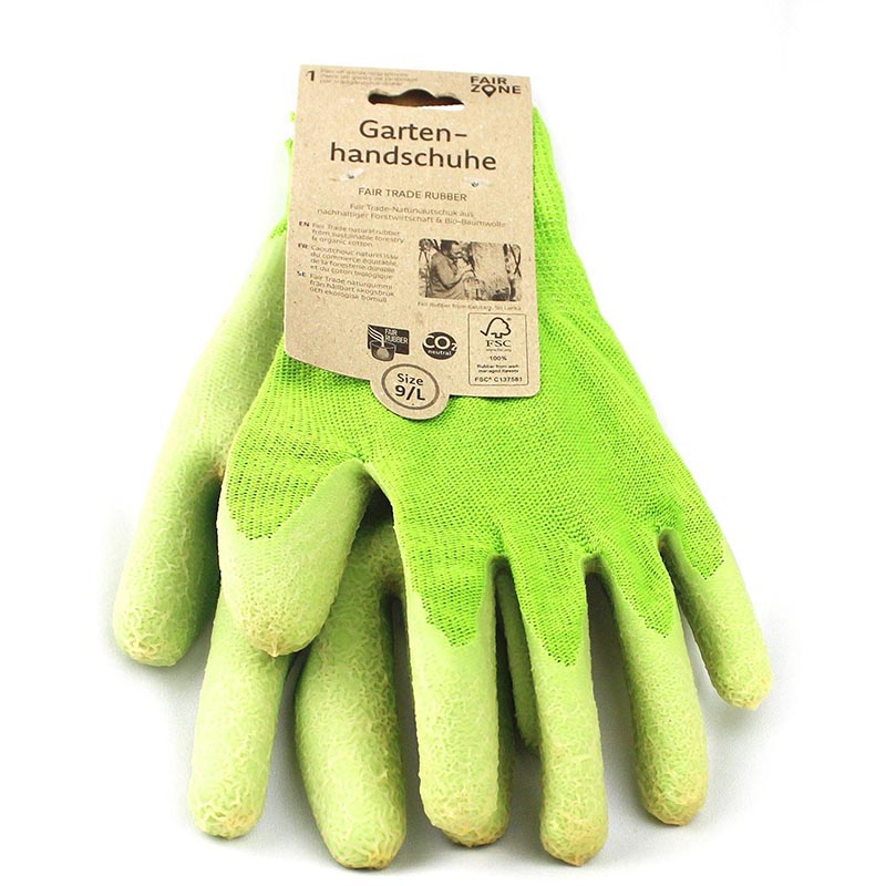 Fair Trade Cotton & Rubber Gardening Gloves - Large