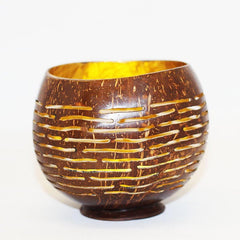 Coconut Bowl/Lamp-Gold Inner