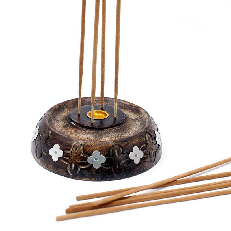 Load image into Gallery viewer, Cone &amp; Stick Incense Holder - Mango Wood
