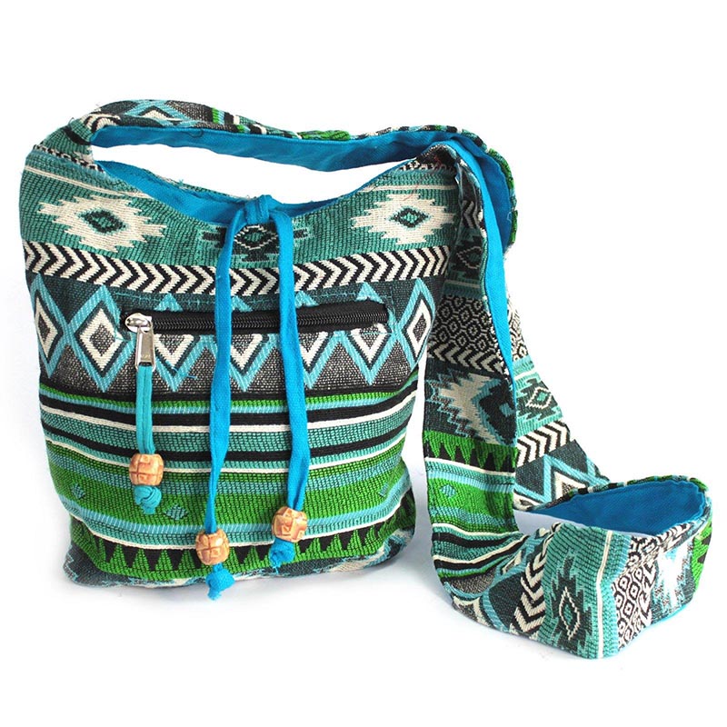 Load image into Gallery viewer, Jacquard Sling Bag -Teal
