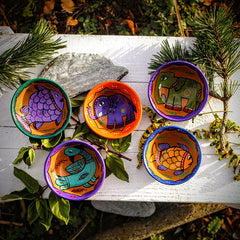 Hand Painted Terracotta Bowls -Set of 5.