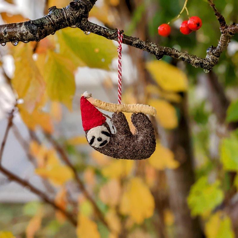Stanley Sloth-Handmade Felt Hanging Decoration
