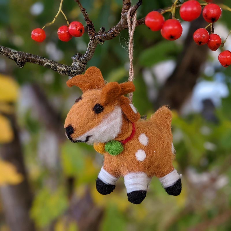 Ronnie Reindeer-Handmade Felt Hanging Decoration