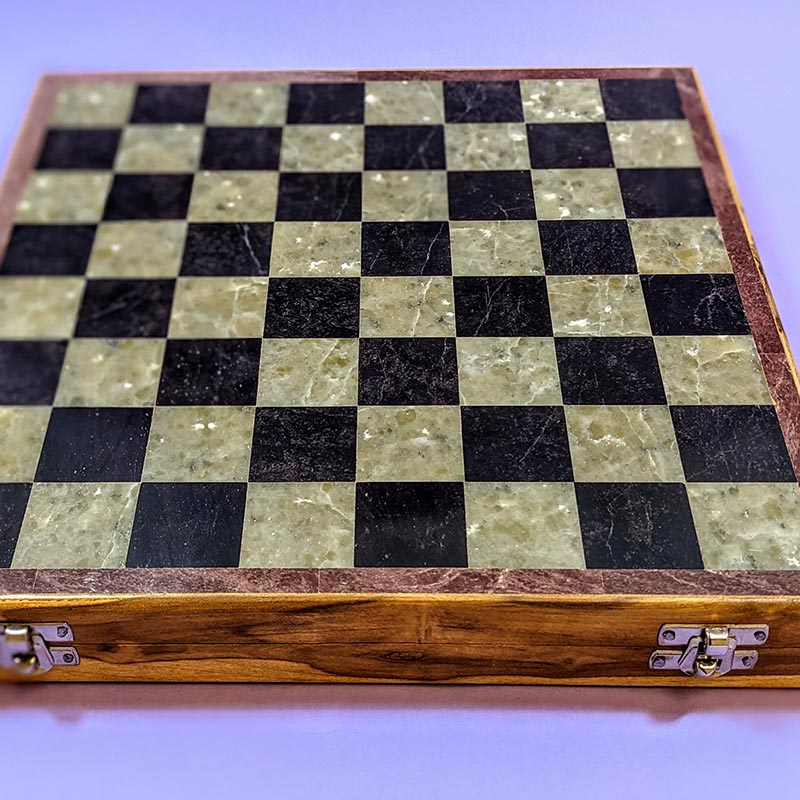 Load image into Gallery viewer, Chess Set - Teak and Soapstone, Large
