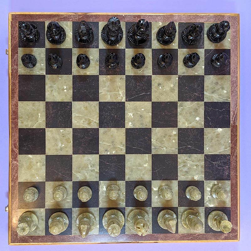 Load image into Gallery viewer, Chess Set - Teak and Soapstone, Large

