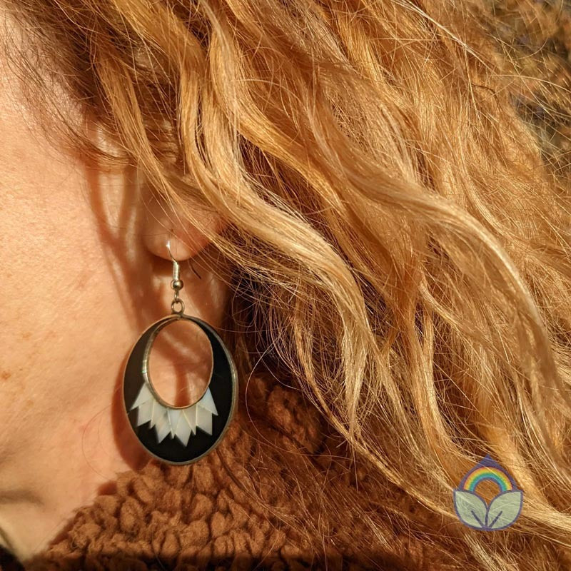 Load image into Gallery viewer, Large Mexican Abalone Earrings
