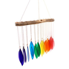 Upcycled Rainbow Glass Wind Chime