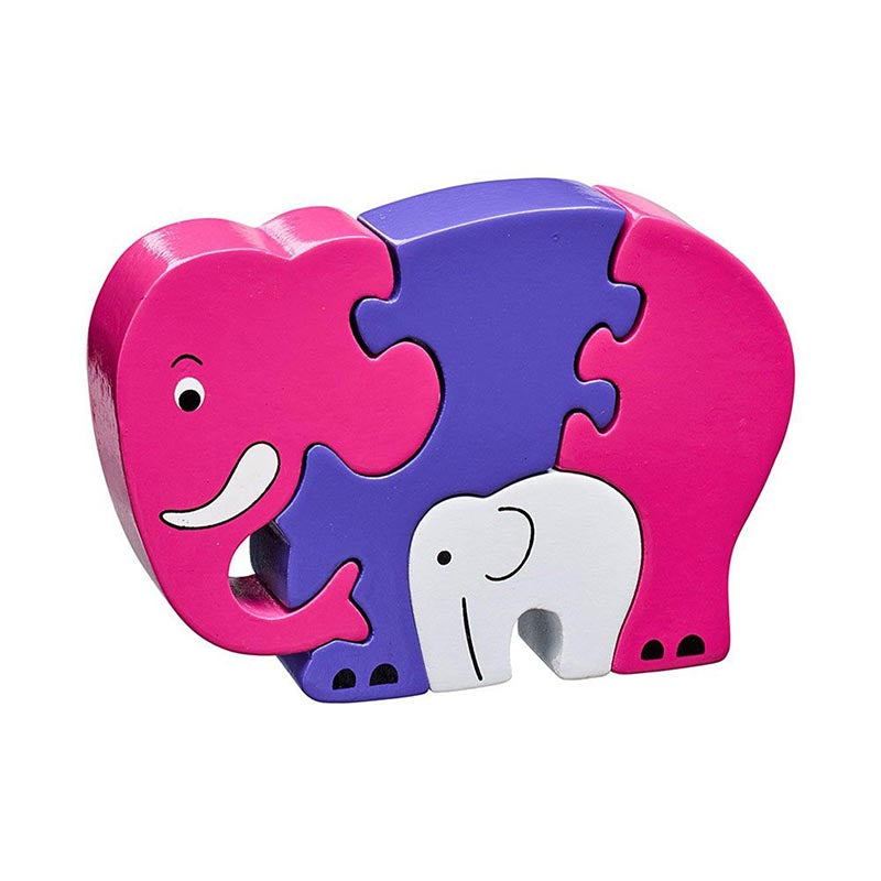 Simple Jigsaw Puzzle - Pink Elephant & Calf