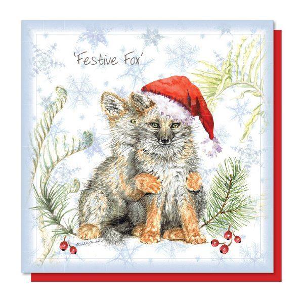 Festive Fox Greetings Card - Rainbow Life