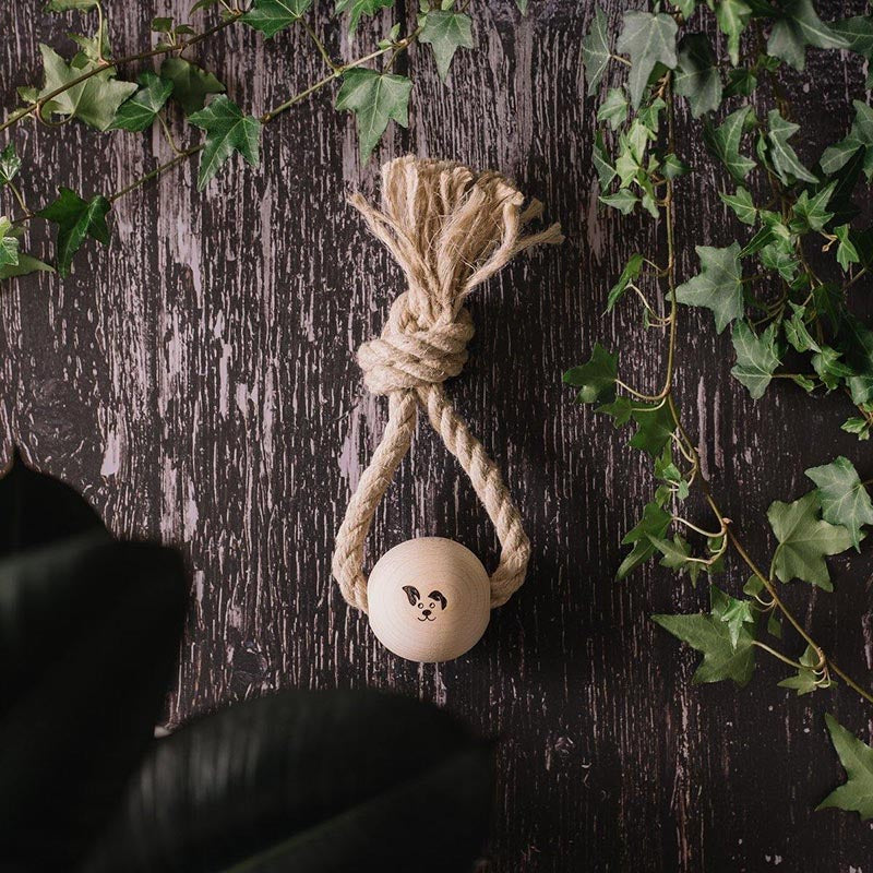Load image into Gallery viewer, Handmade Hemp and Wood Toy-Top Knot
