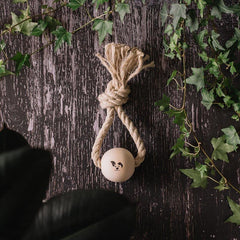 Handmade Hemp and Wood Toy-Top Knot