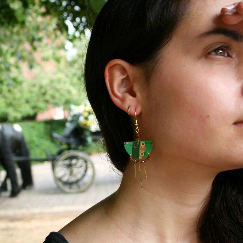 Load image into Gallery viewer, Upcycled Circuit Board Earrings
