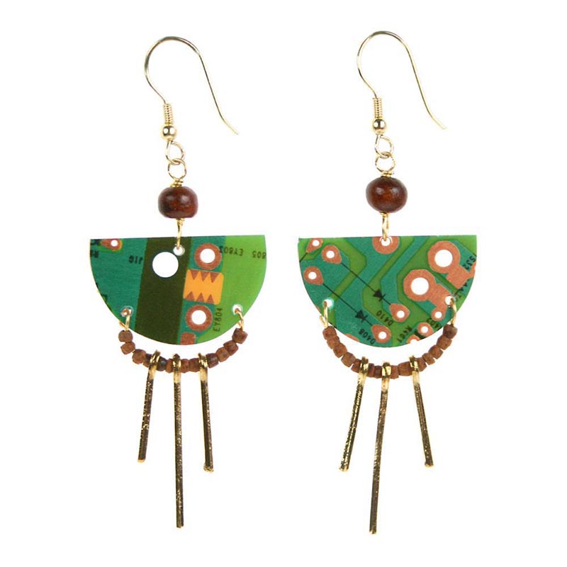 Load image into Gallery viewer, Upcycled Circuit Board Earrings
