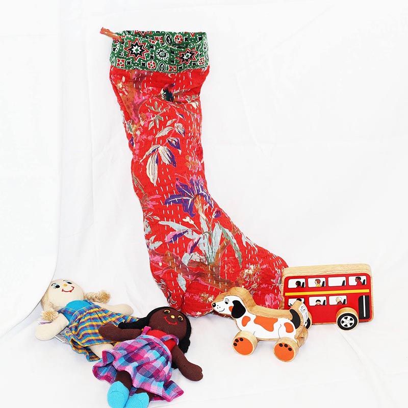 Load image into Gallery viewer, Christmas Stocking - Kantha Stitch
