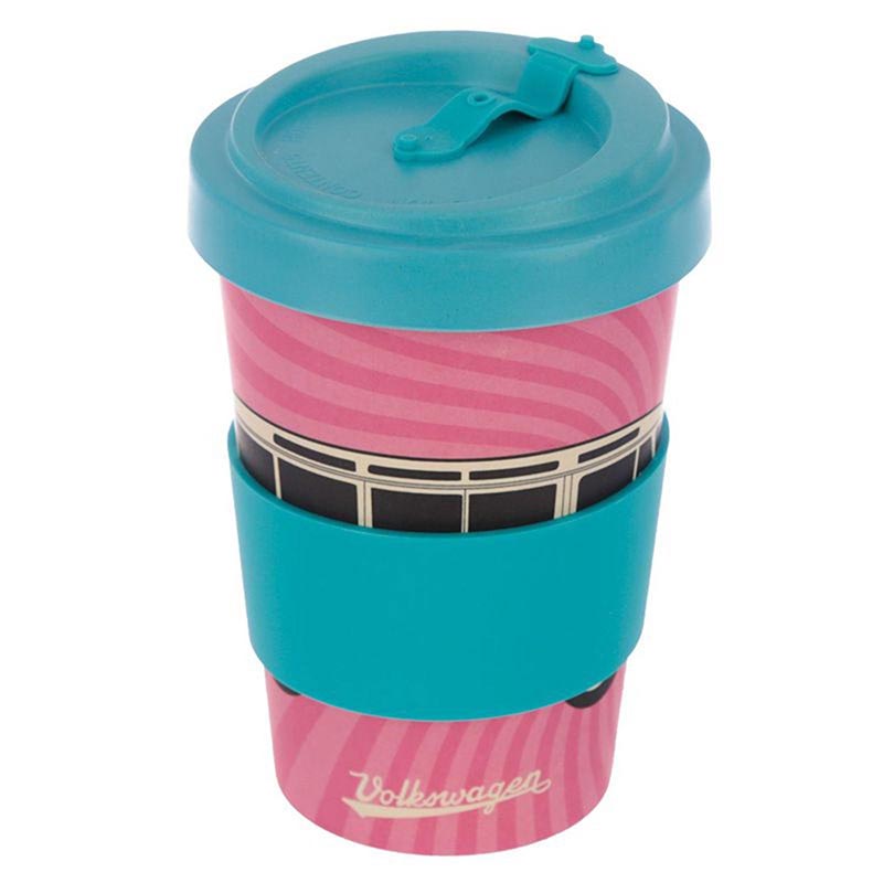 Load image into Gallery viewer, Bamboo Reusable Screw Top Travel Mug - Volkswagen VW T1 Camper Bus
