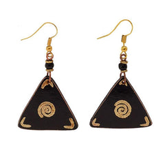 Gourd Earrings - Black Triangle