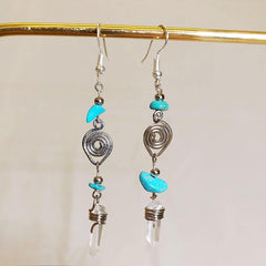 Stone Spiral Earrings-Various Colours