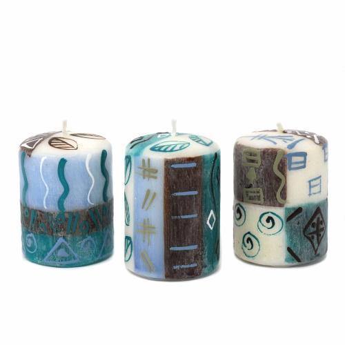 Load image into Gallery viewer, Hand Painted table candles, 3 pack, Maji - Rainbow Life
