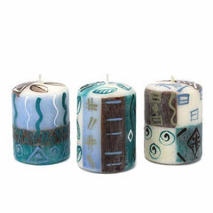 Hand Painted table candles, 3 pack, Maji - Rainbow Life