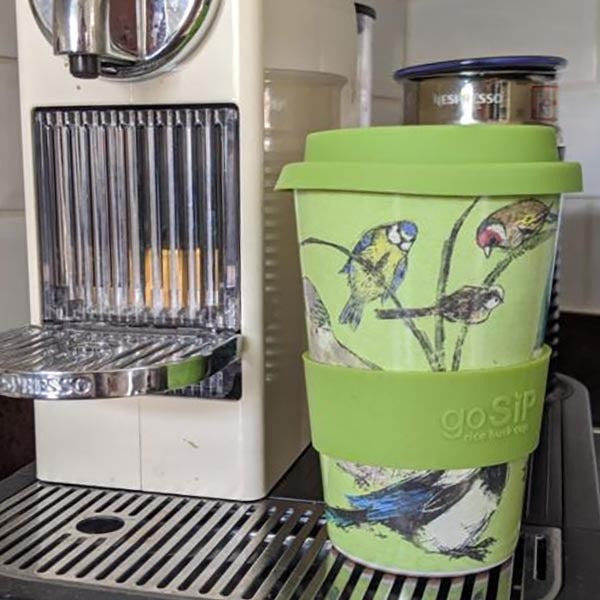 Load image into Gallery viewer, Biodegradable Rice Husk Reusable Travel Cup , Garden Birds

