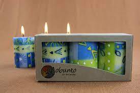Hand Painted table candles, 3 pack, Ihlobo - Rainbow Life