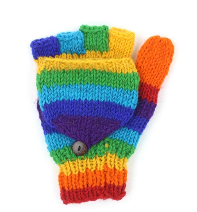 Rainbow Flap Gloves-Handmade