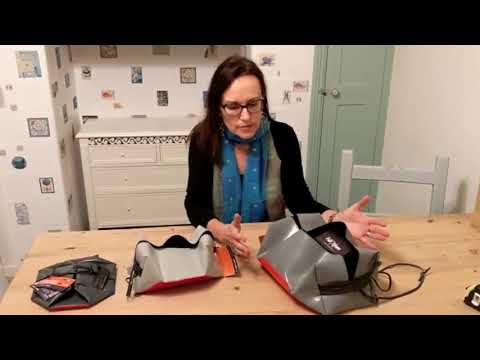 Load and play video in Gallery viewer, Upcycled Lorry Curtain Cube Bag - The Medium Limbani

