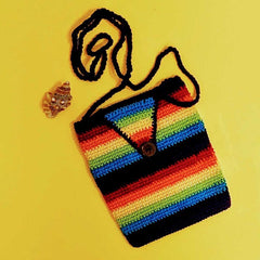 Rainbow Crochet Bag - Medium