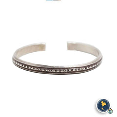 Karen Hilltribe Hand-Crafted and Stamped Dotted Silver Bangle - Rainbow Life