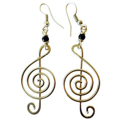 Upcycled Wire Earrings-Musical Clef - Rainbow Life