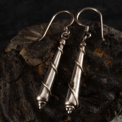 Nepalese Silver Earrings - Obelisk Twist