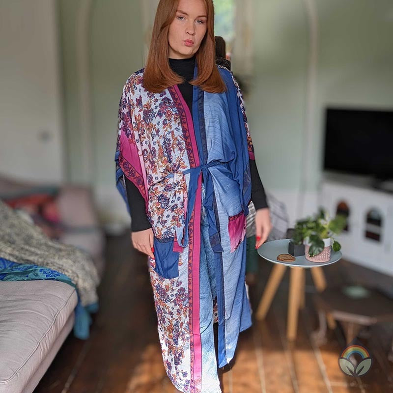 Vintage Silk Kimono - Peacock