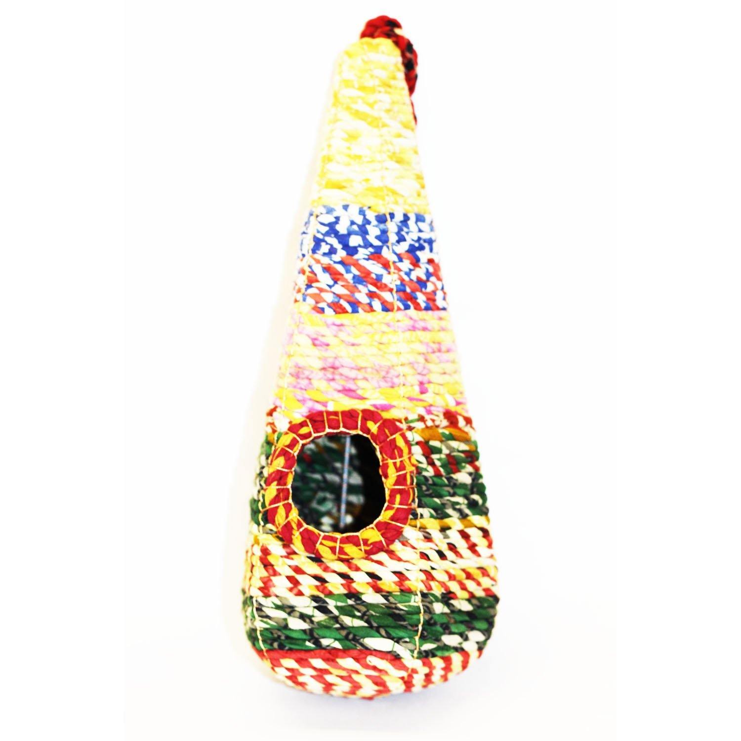 Load image into Gallery viewer, Upcycled Sari Bird House-Triangle - Rainbow Life
